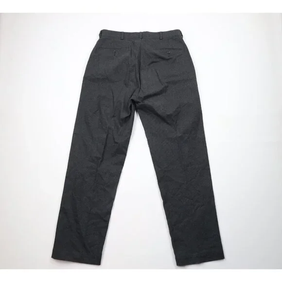 Vintage 90s Ralph Lauren Mens 34x32 Wool Blend Houndstooth Wide Leg Chino Pants